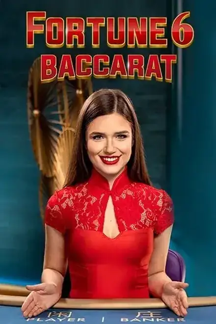 Živý stôl baccaratu Fortune 6 s vedľajšou stávkou na šestku