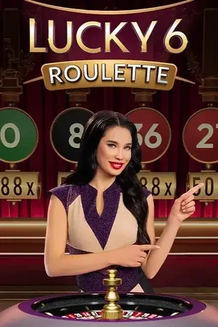 Živý stôl Lucky 6 Roulette so zvýraznenými šťastnými číslami